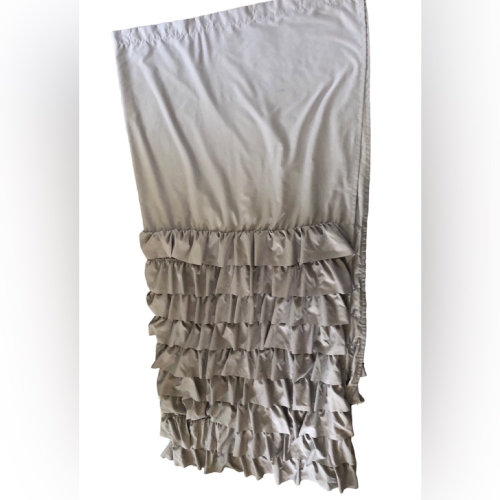 HIG Gray Cascading Ruffle Shower Curtain 72X72 100% Polyester Boho Theme Bath